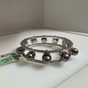 INC Silver Pearl Stud Trend Bracelet